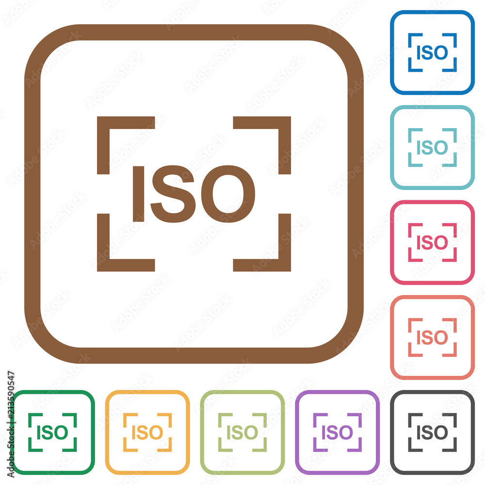 Camera iso speed setting simple icons Camera iso speed setting simple icons