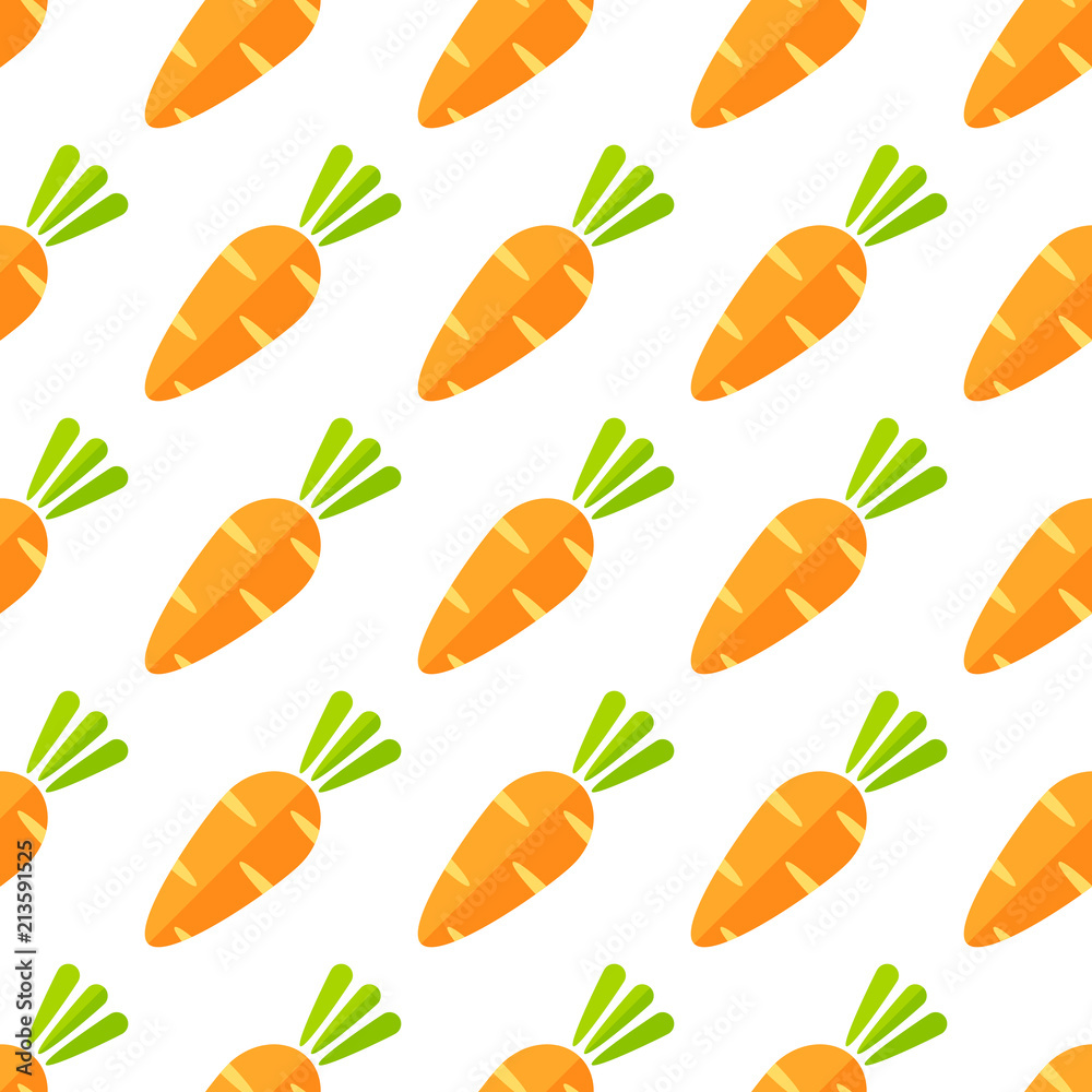 Decorative vegetable seamless pattern. Trendy background ornament with geometric ordered carrot vegetables in bright orange and yellow colors. Cute vector illustration for season celebration card. Decorative vegetable seamless pattern. Trendy background ornament with geometric ordered carrot vegetables in bright orange and yellow colors. Cute vector illustration for season celebration card.