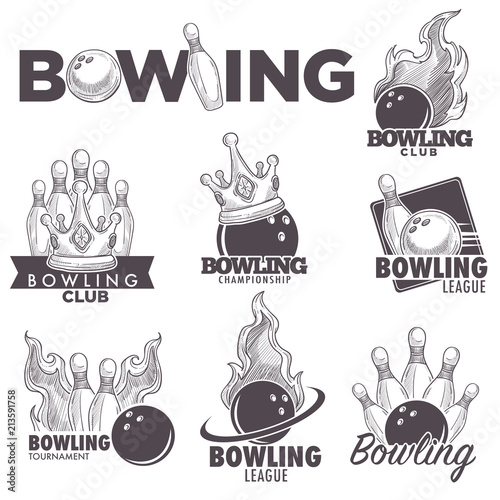 Bowling club sketch vector championship ball