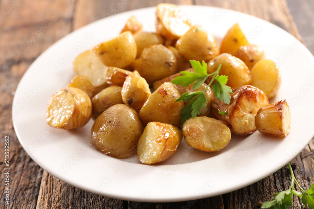 plate of roasted potato plate of roasted potato