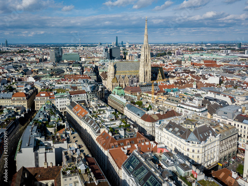 Photography View of Vienna in Austria from the air