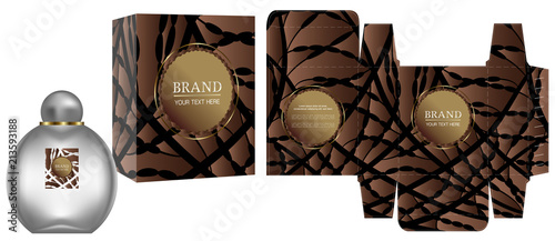 Packaging design, Label on cosmetic container with luxury box template and mockup box, illustration vector.