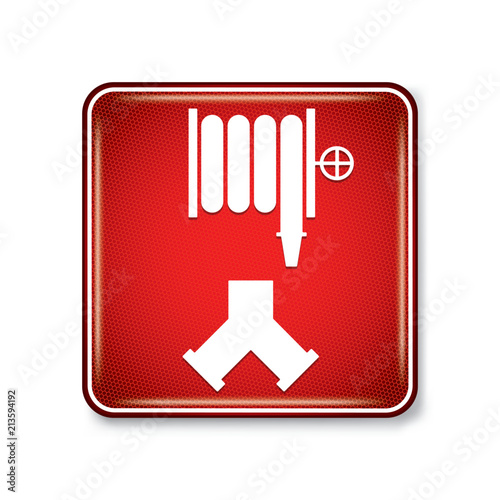 Vector and illustration graphic style,Fire Department Standpipe Connection Symbol,Warning  icon on white background,Attracting attention Security First sign,Idea for presentation EPS10.