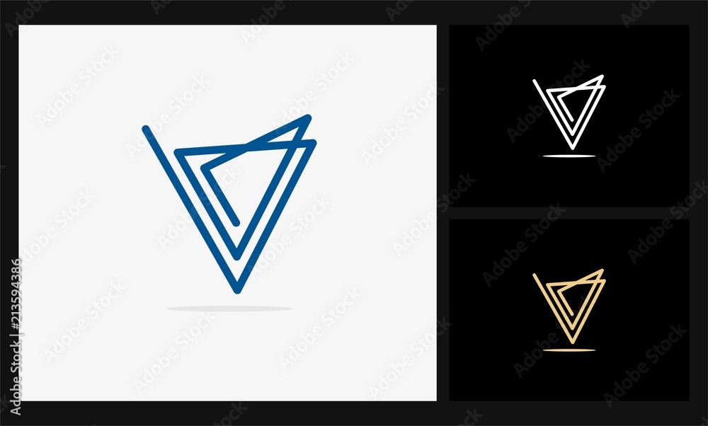 v triangle geometric logo v triangle geometric logo