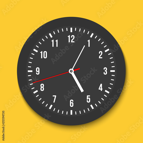 Creative vector illustration of top view simple classic wall office clock isolated on transparent background. Art design time template closeup mockup. Abstract concept graphic clockwise, element