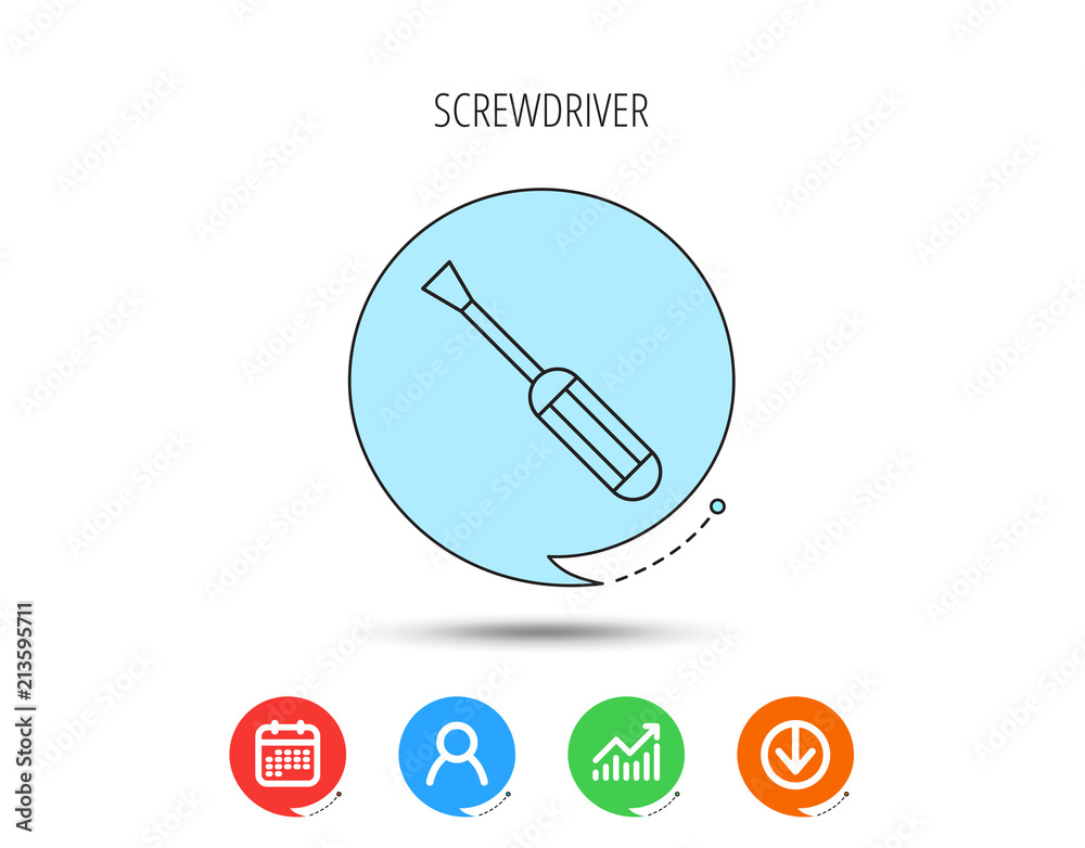 Screwdriver icon. Repair or fix tool sign. Screwdriver icon. Repair or fix tool sign.
