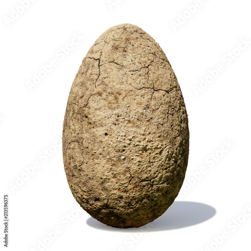 dinosaur egg, ancient stone egg with cracks= photo