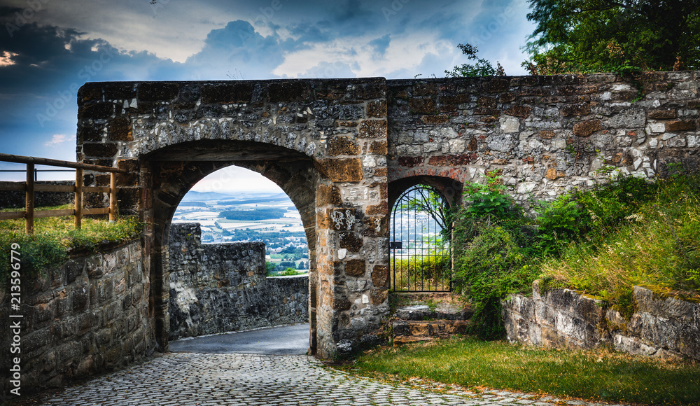 Giechburg Castle Ruin in Bavaria, Germany, high dynamic range image