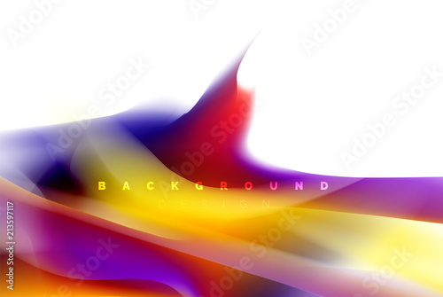 Holographic paint explosion design, fluid colors flow, colorful storm. Liquid mixing colours motion concept, trendy abstract background layout template for business presentation, app wallpaper banner