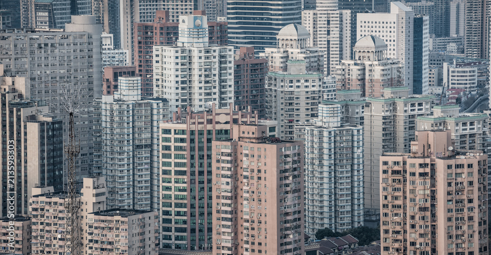 Modern skyscrapers in central district of Shanghai