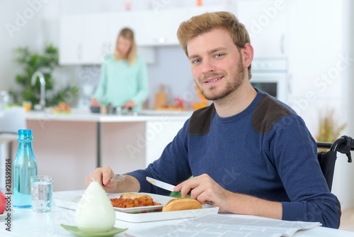 man eating his meal