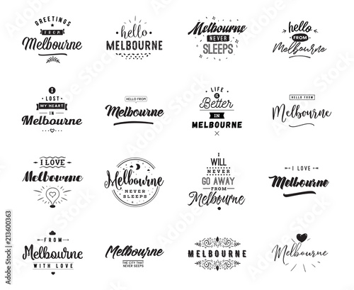 Greeting cards, vector design. Isolated logos. Typography set.
