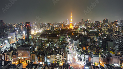 Night view of Tokyo with tower