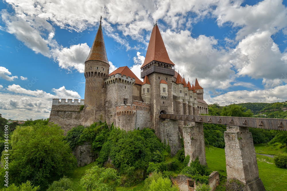 Medieval Hunyad Corvin castle, Hunedoara town,Transylvania region, Romania,Europe