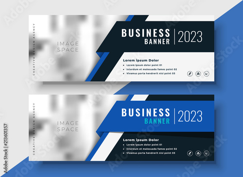 professional blue business banners with image space photo