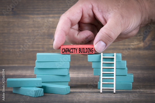 Fotografija Capacity Building. Business Concept With Colorful Wooden Blocks