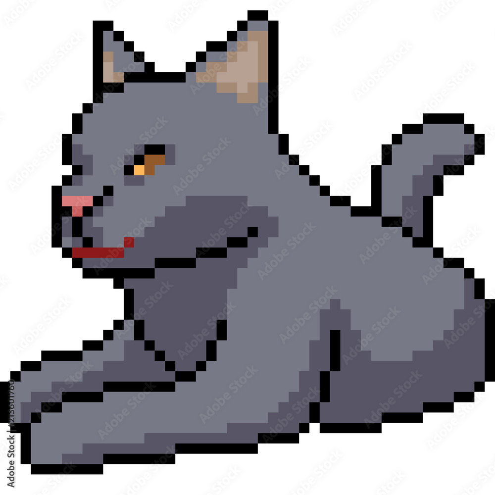 Premium Vector  Cat vector in pixel art style