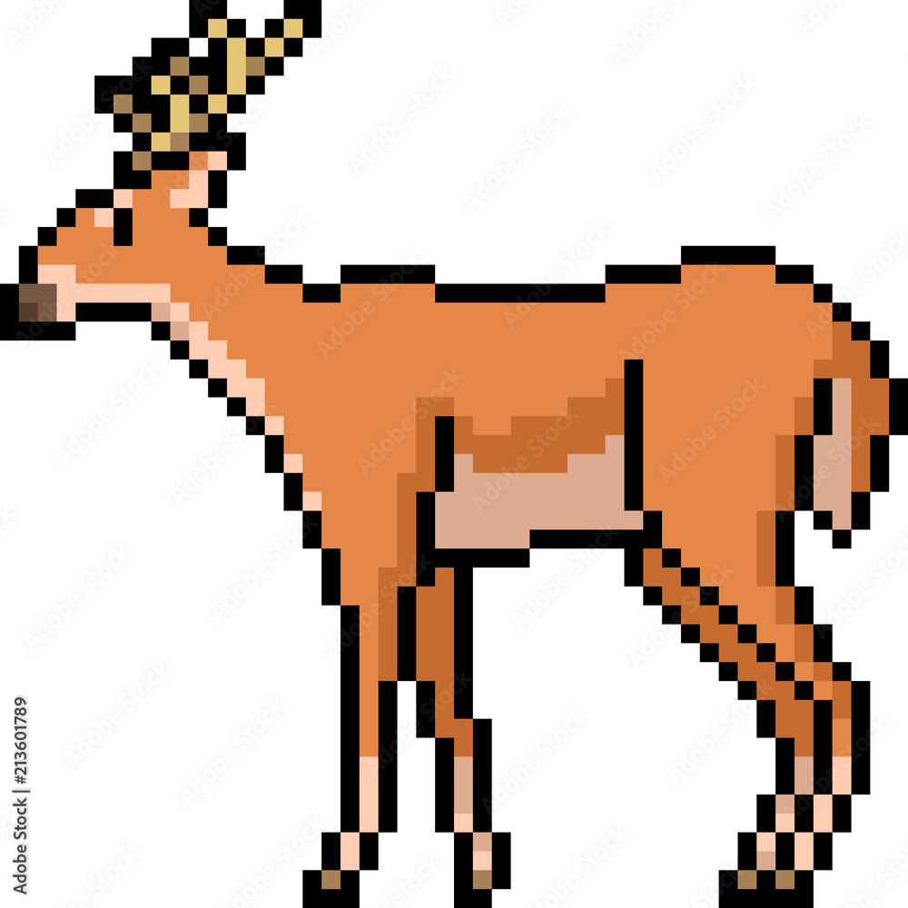 Fototapeta premium vector pixel art wild deer