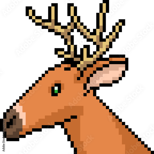 vector pixel art deer head