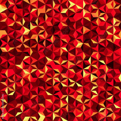 Vector seamless abstract background for design with red, orange, brown, yellow triangles. Vector illustration