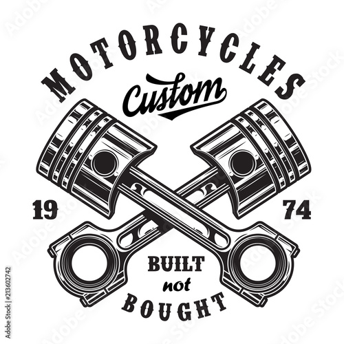 Vintage motorcycle workshop logo photo