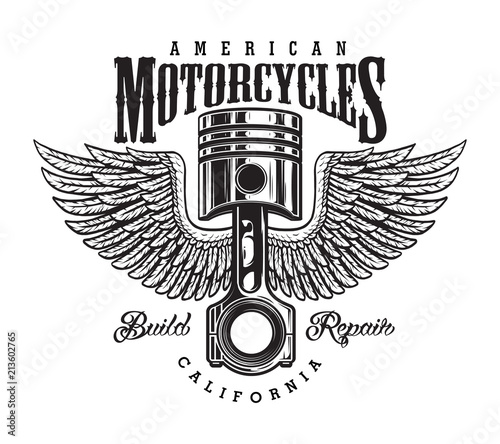 Vintage monochrome motorcycle label