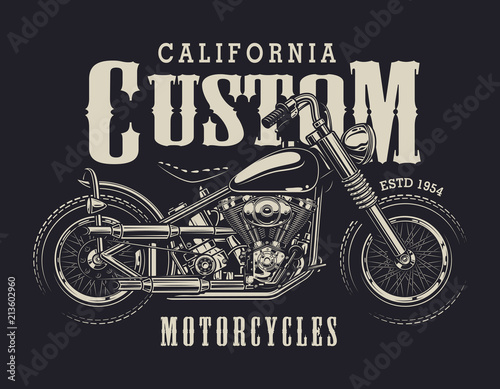 Vintage custom motorbike emblem