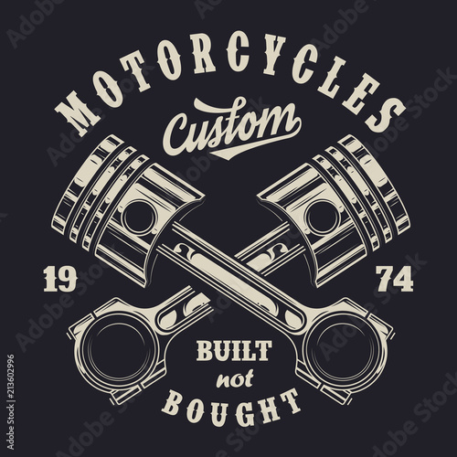 Vintage monochrome motorcycle label