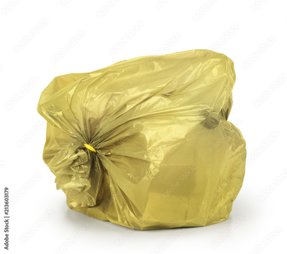 Trash bag isolated on a white background Stock Photo | Adobe Stock