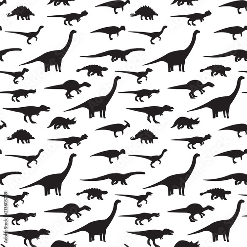 Seamless dinosaur pattern. Vector.