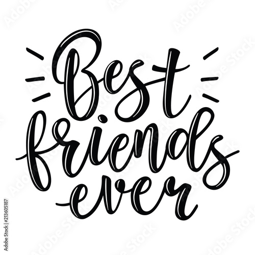 Best friends vector lettering