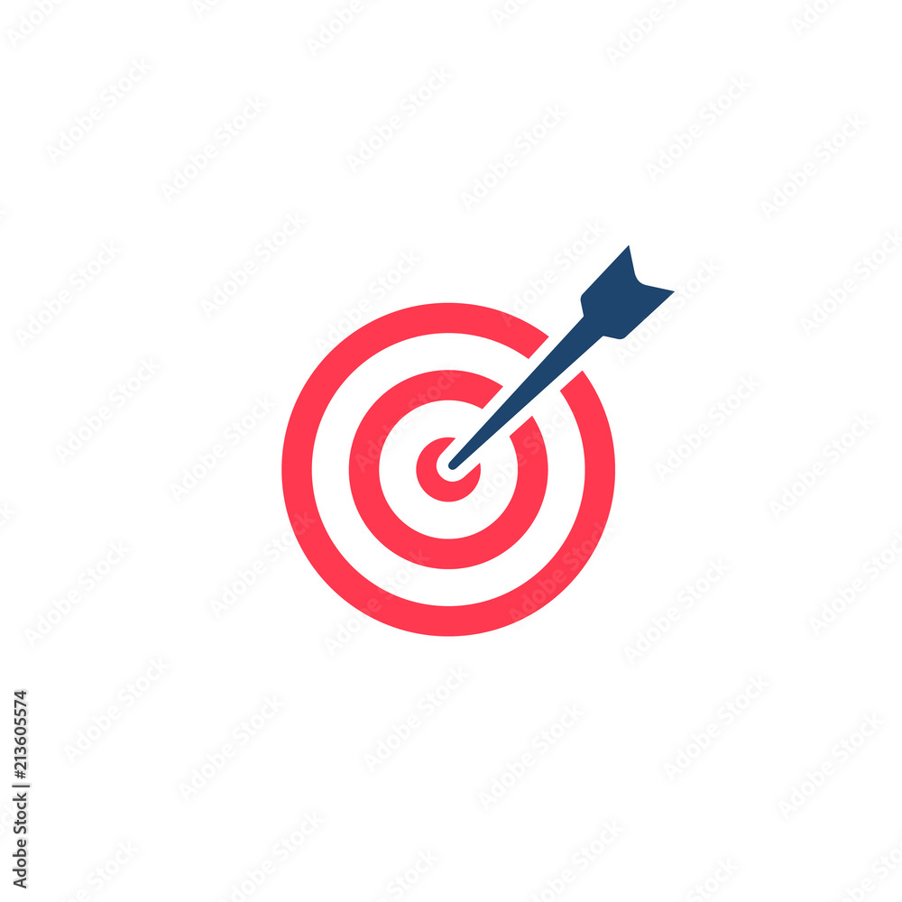 Target Icon. Vector isolated illustration in flat style Target Icon. Vector isolated illustration in flat style
