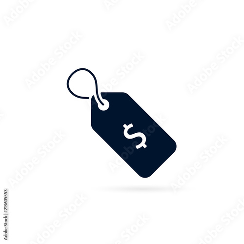 Price tag with dollar sign icon. Vector isolated flat illustration
