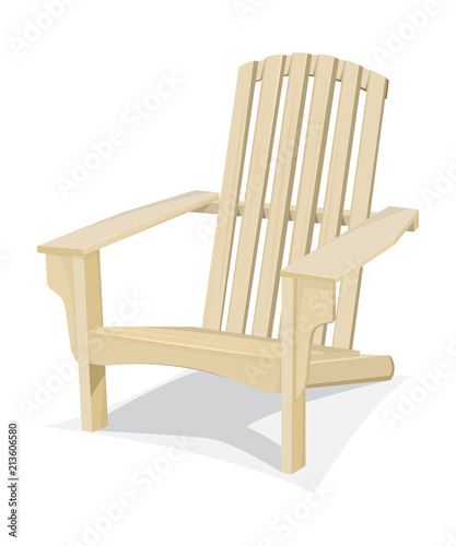 Bright wooden beach chair 
