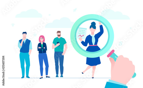 Search for candidate - flat design style illustration