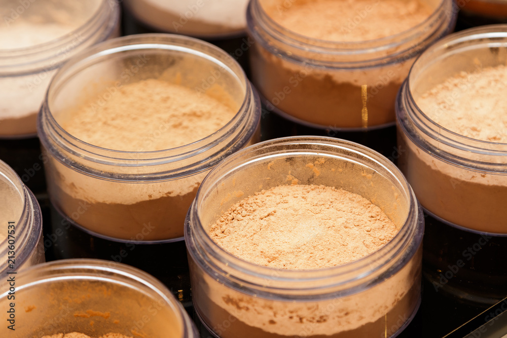 Different samples of foundation powder Different samples of foundation powder