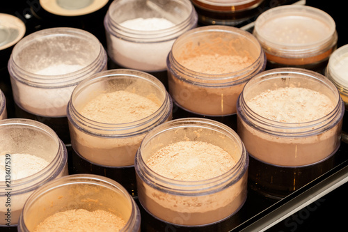 Different samples of foundation powder