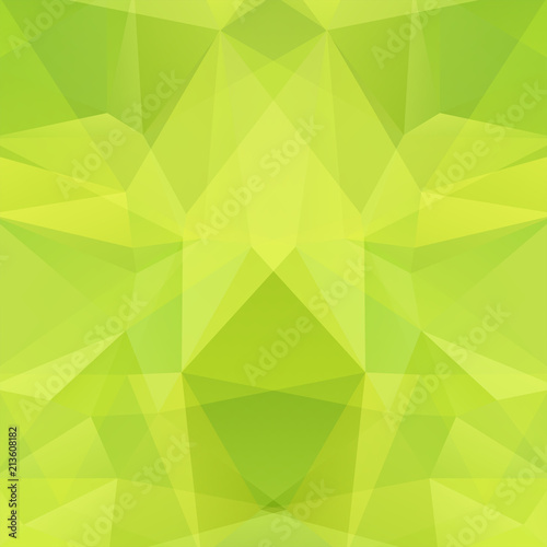 Geometric pattern, polygon triangles vector background in yellow, green tones. Illustration pattern