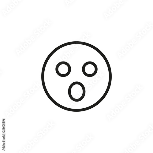 Surprise emoticon line icon. Confusion, shock, fear. Emoticon concept. Can be used for topics like emotion, social networking, chat