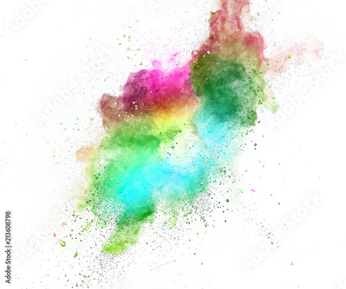 Fototapeta Naklejka Na Ścianę i Meble -  Colored powder explosion on white background.