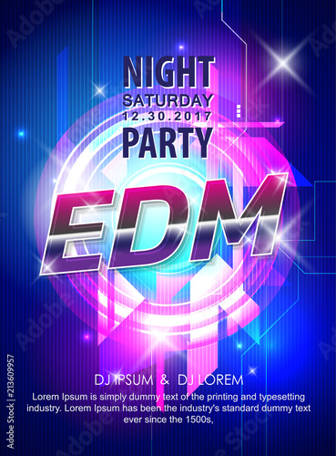 abstract background electronic dj music party design poster vector