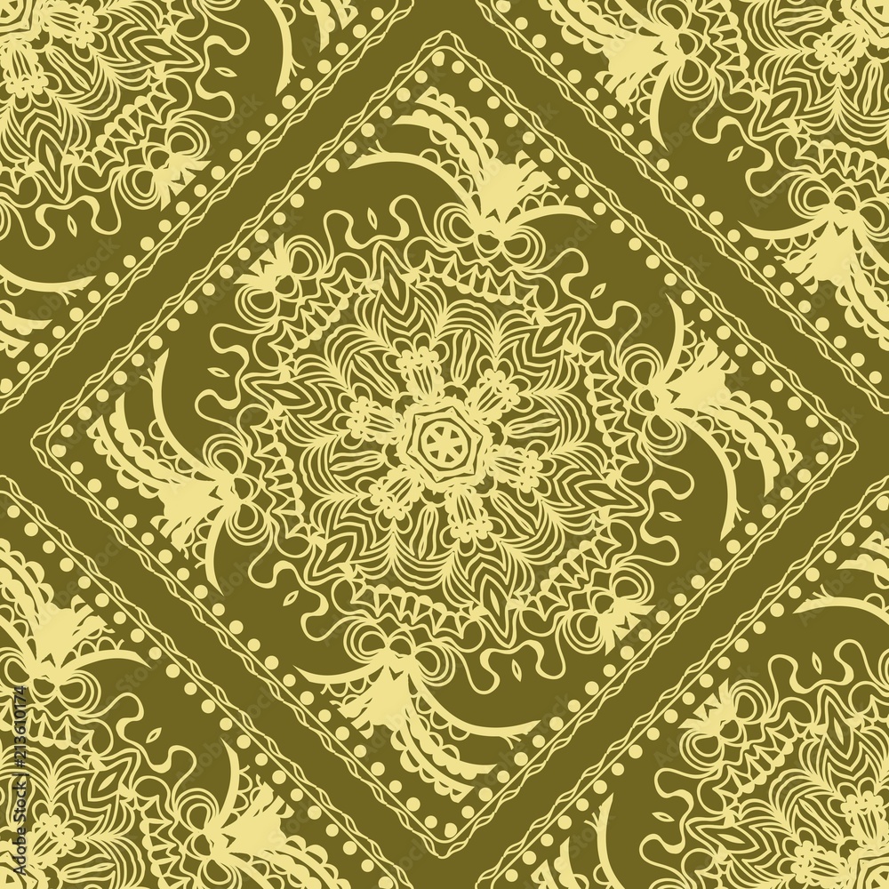 Fashion design Print with Mandala floral pattern. Vector illustration