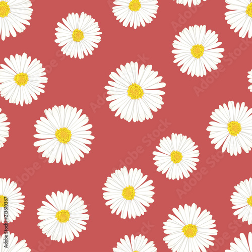 White Aster, Daisy Seamless...