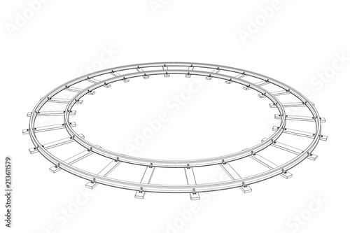 Round railway track. Isolat...