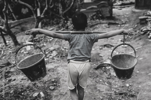 Child labor, Violence children and trafficking concept...