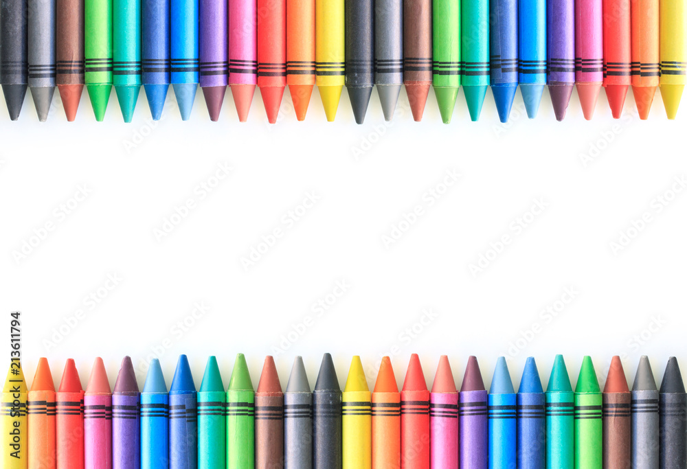 crayon drawing border multicolored background Photos | Adobe Stock