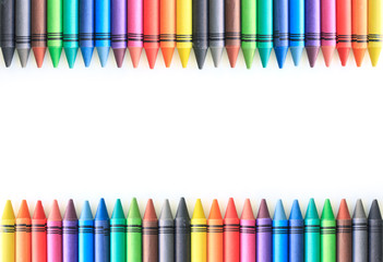crayon drawing border multicolored background