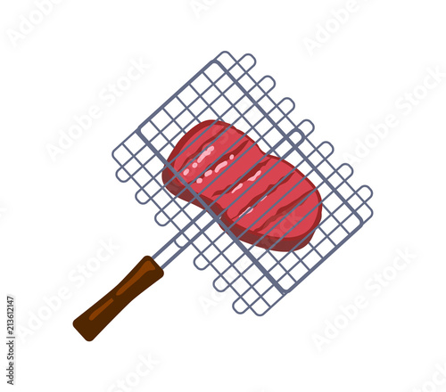 Succulent Meat Piece in Barbecue Grid, Color Card