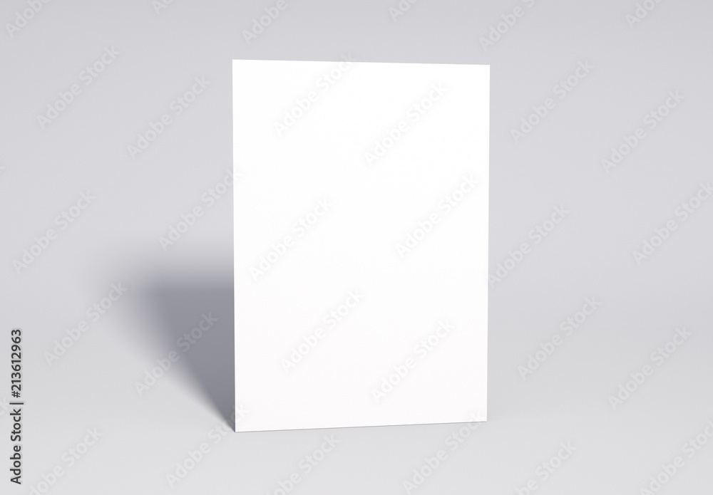 Blank white Page Mock up, 3d rendering. Soft shadow. - obrazy, fototapety, plakaty 