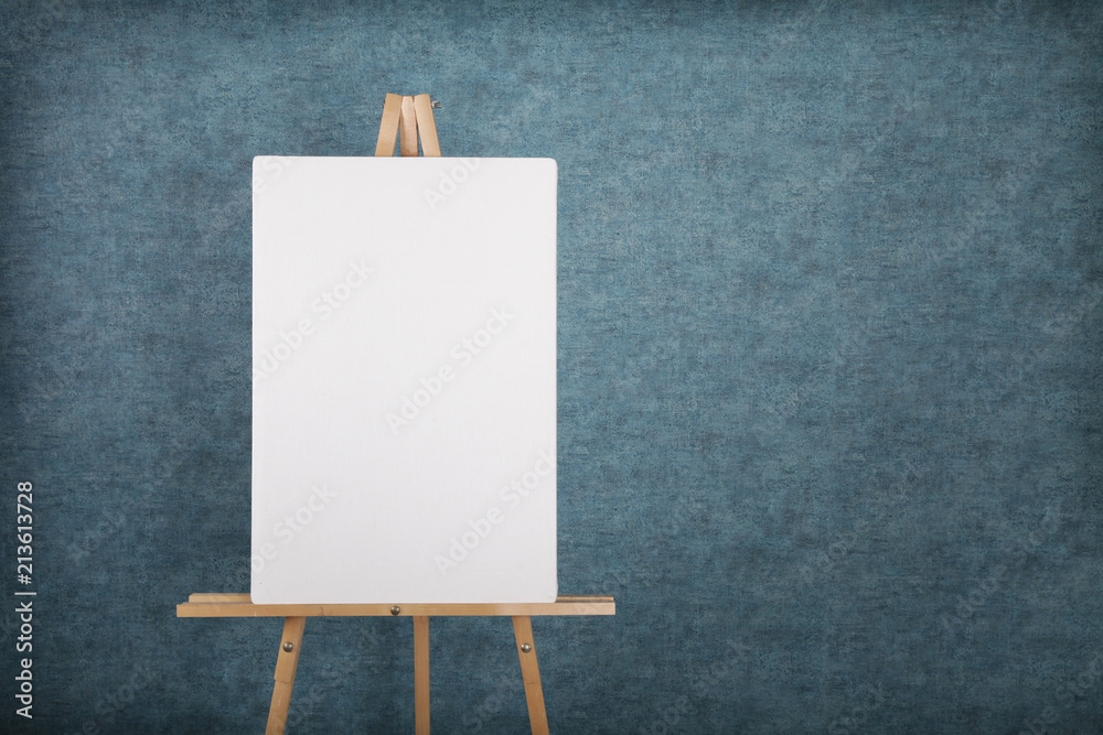 Easel With A Blank Canvas Stock Photo, Picture and Royalty Free